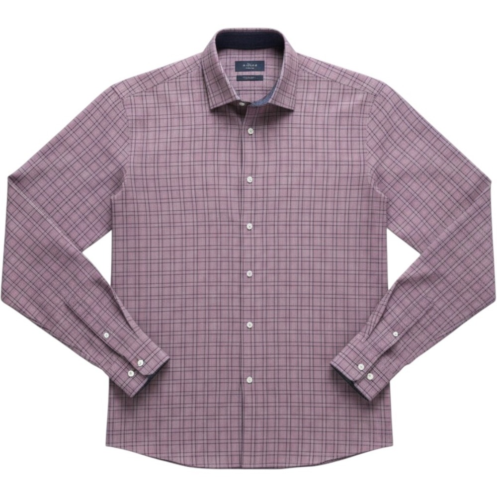 Tommy Hilfiger Men's Light Burgundy Plaid Button Down Size 15-1/2 32/33 NWOT